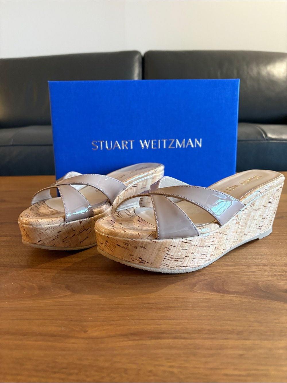 Stuart Weitzman Carmen Platform slides 5.5/36 NWT